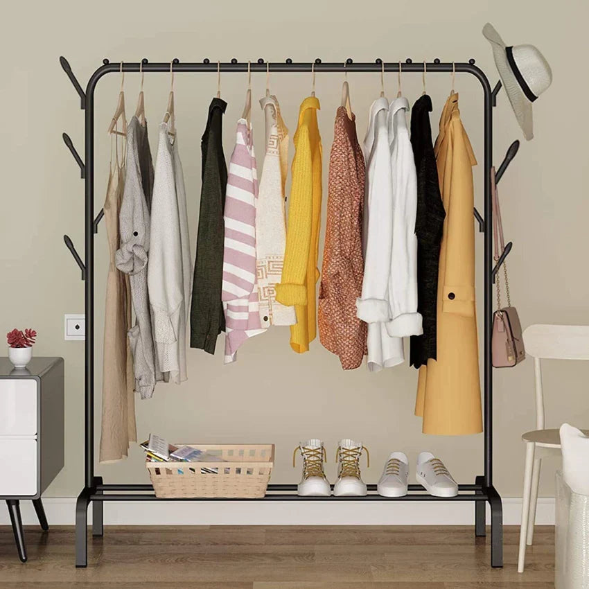 Heavy-Duty Clothes Rack with Shelf | 150x110x40 cm